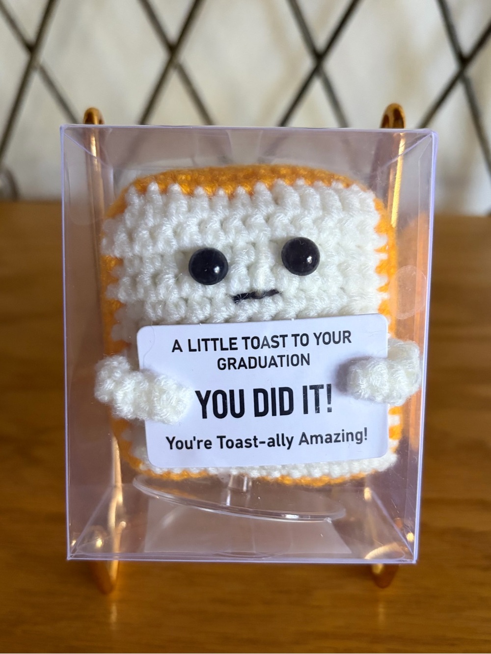 Crochet Cream & Yellow Toast Graduation Gift